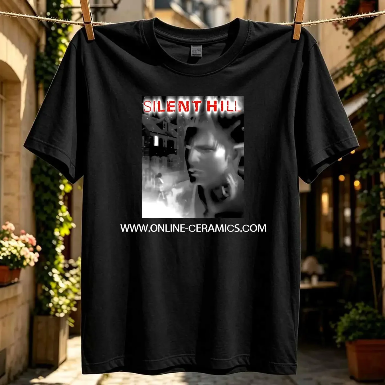 washed T Shirt Online Ceramics x Silent Hill Welcome To Large never worn vintage Washed homme Breathable Comfortable Stretched