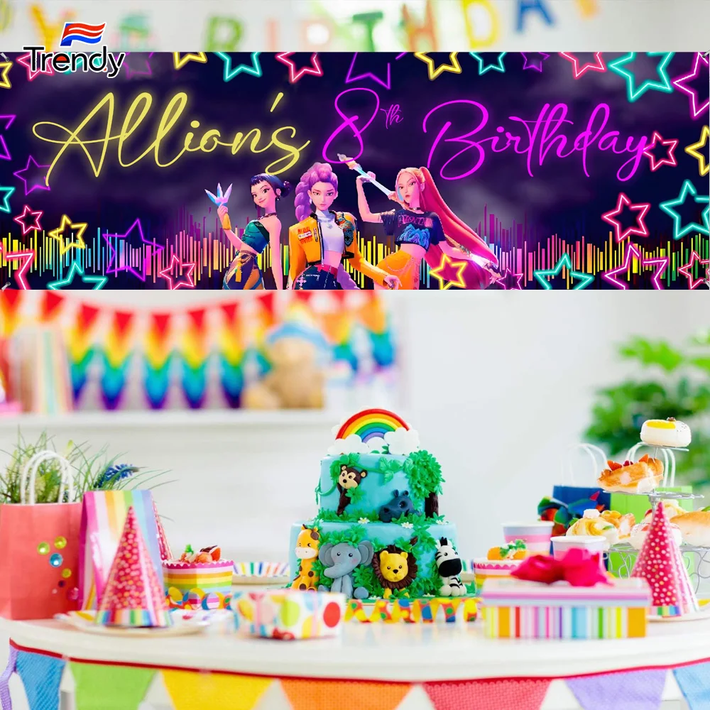 

Custom Birthday Background Personalized Birthday Banner Party Backdrop Backdrop Flag Outdoor Banners Name