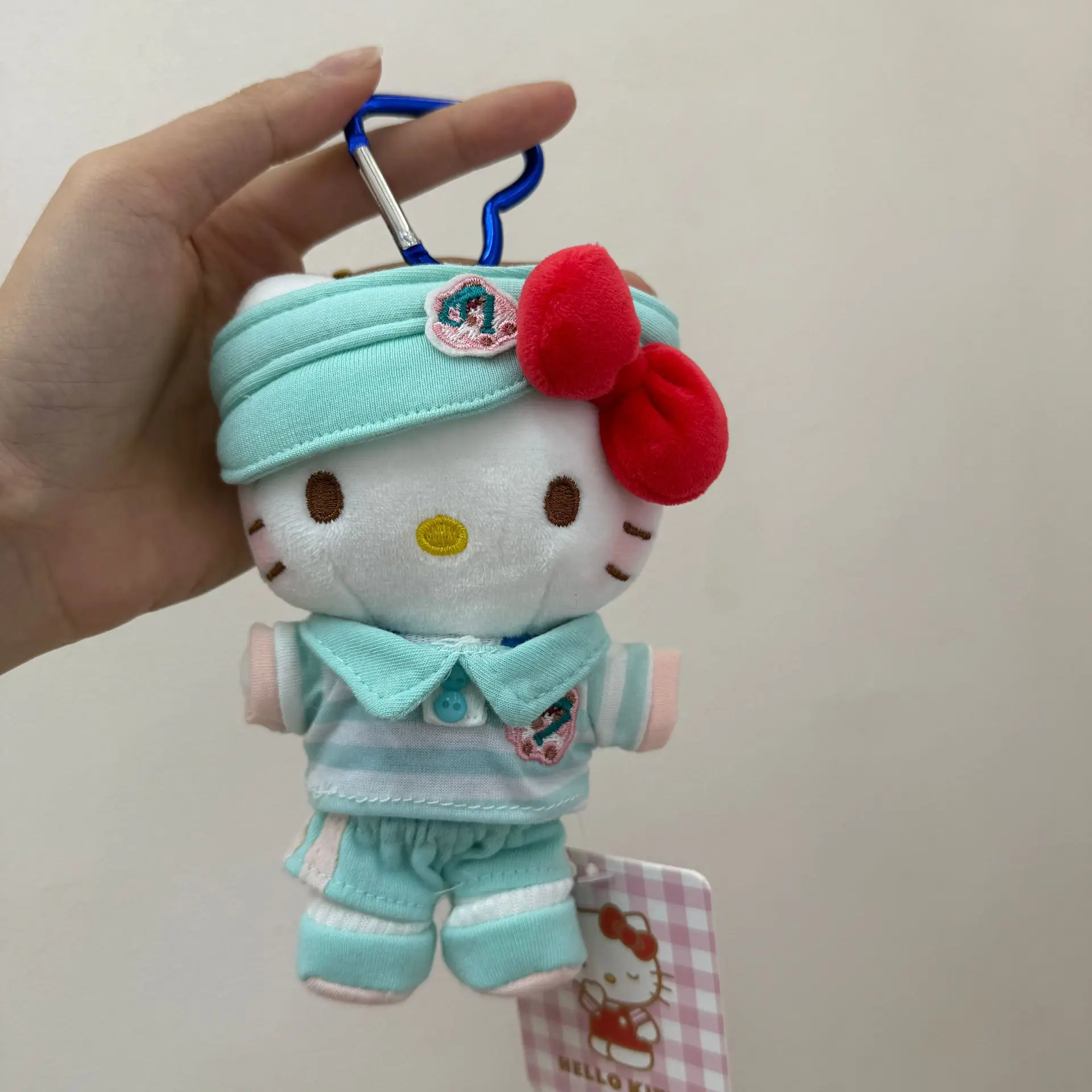 ハローキティぬいぐるみペンダントかわいいグラデーションブルーふわふわおもちゃキーホルダーガールバックパックジッパー装飾ギフト