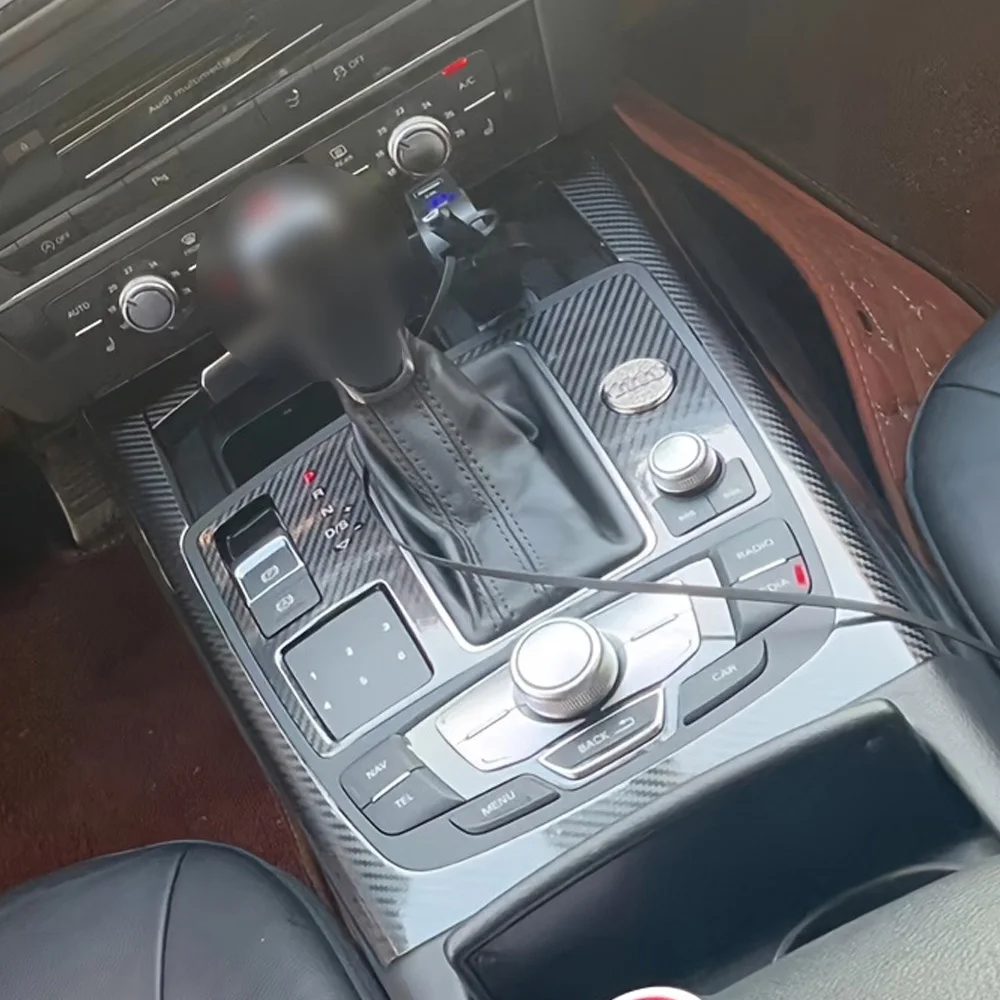 

Suitable for interior modification of Audi A6 C7 2012-2018 3D 5D carbon fiber shift door trim decoration, car sticker film