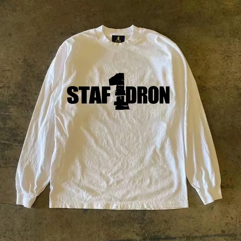 Long Sleeve T-Shirt 310 Pure Cotton Double Thread Women's Style Three Needle Charitable Fundraising Upward Hero American Couple