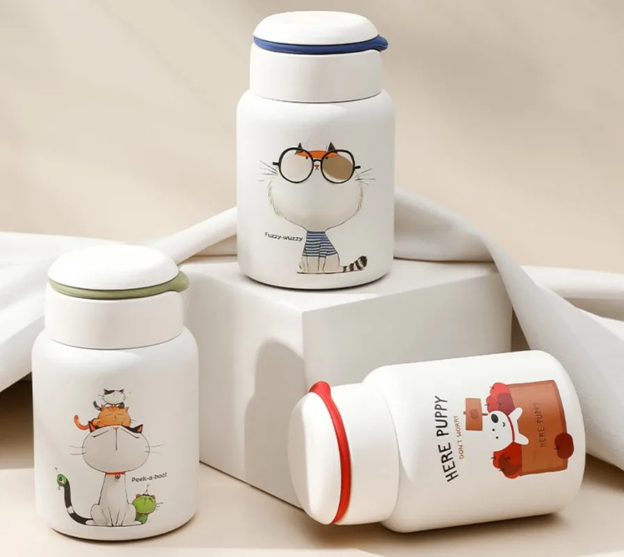 

Insulated Thermal Cup Stainless Steel Vacuum Bottle Cartoon Drinkware Portable Leakproof Water For Daily Use Thermos