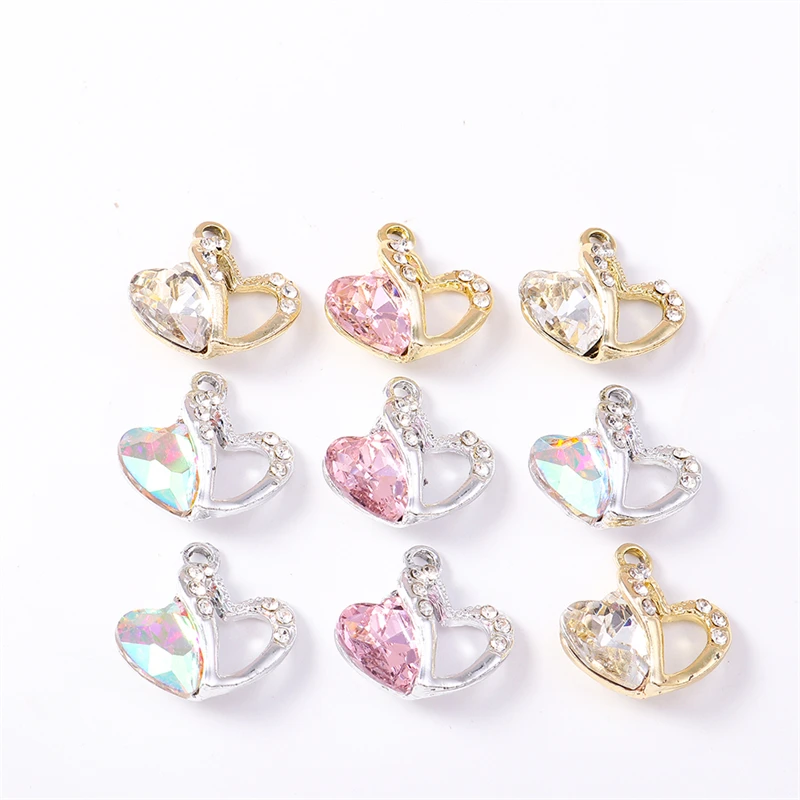 

Duarte 20Pcs/Lot Delicate Crystal Love Heart Charms Pendants for Jewelry Making Drop Earrings Necklaces Bracelet DIY Accessories