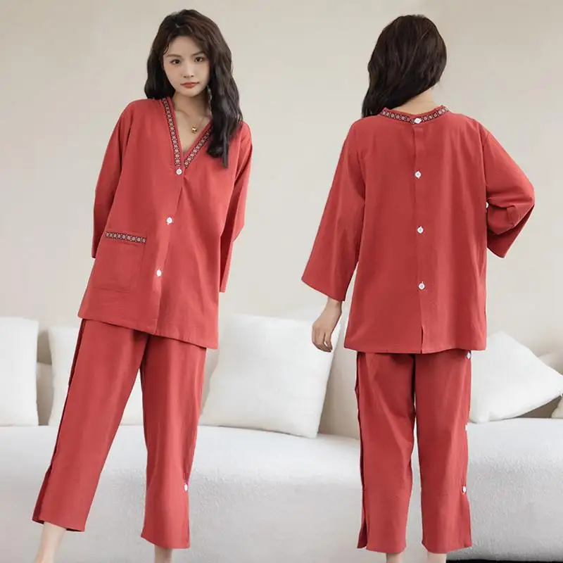 

Pure Cotton Long Open Front Sweater Acupoint Moxibustion Therapy Head Treaent Massage Clothing St Bathing Suit