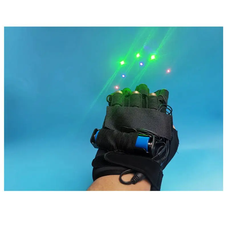 3 Green + 2 Red + 2 Purple colorful Laser Gloves Nightclub Dance Show Lights Performance