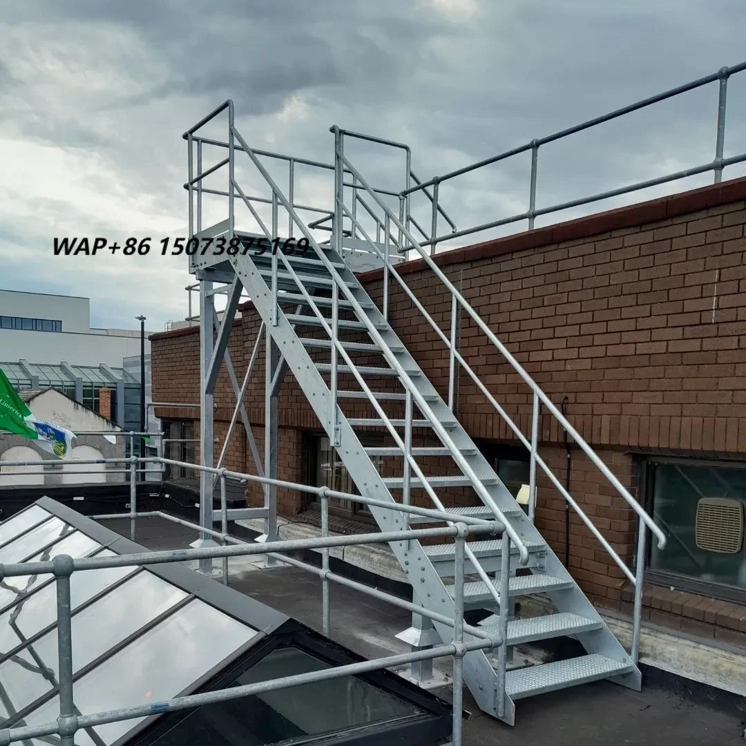 

Customizable Industrial Metal Steel Ladders with Handrails and Steps