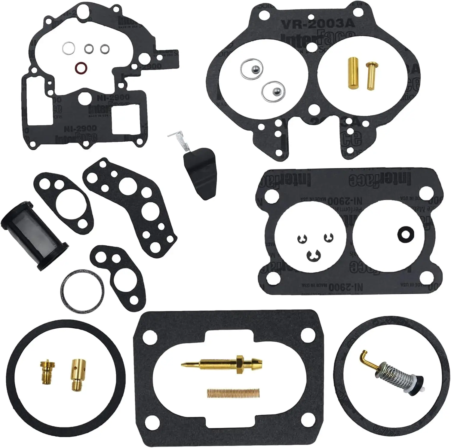 Carburetor Rebuild Kit Replacement for Mercury Marine 3.0L 4.3L 5.0L 5.7L 3302-804844002 1389-9563A1 1389-9670A2  (With Float)