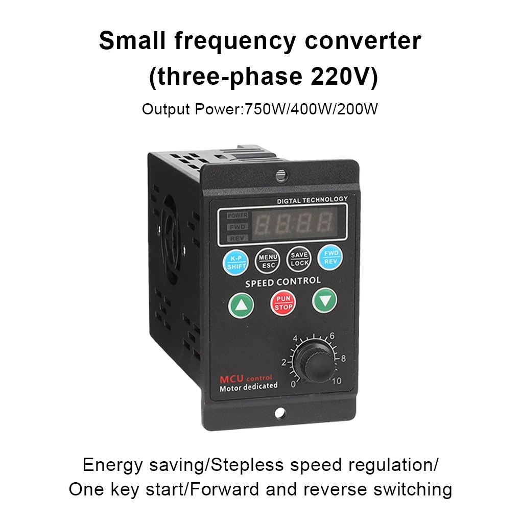 

1-in-3-out Motor Inverter Digital 4 Digit AC220V Driver Converter Professional Electrical Controller Replacement 400W