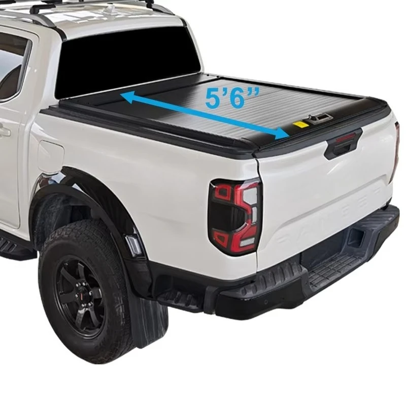 

Poer Aluminum Ruck Cover Pickup Roller Lid Cover Ranger Waterproof Anti Theft Lock Pickup Tonneau Cover