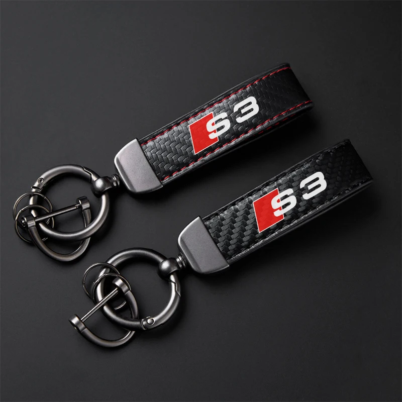 Suede Car Keychain Pendant Key Ring Chain Hanging Men Gift For Audi S3 Sline Car-Styling Accessory