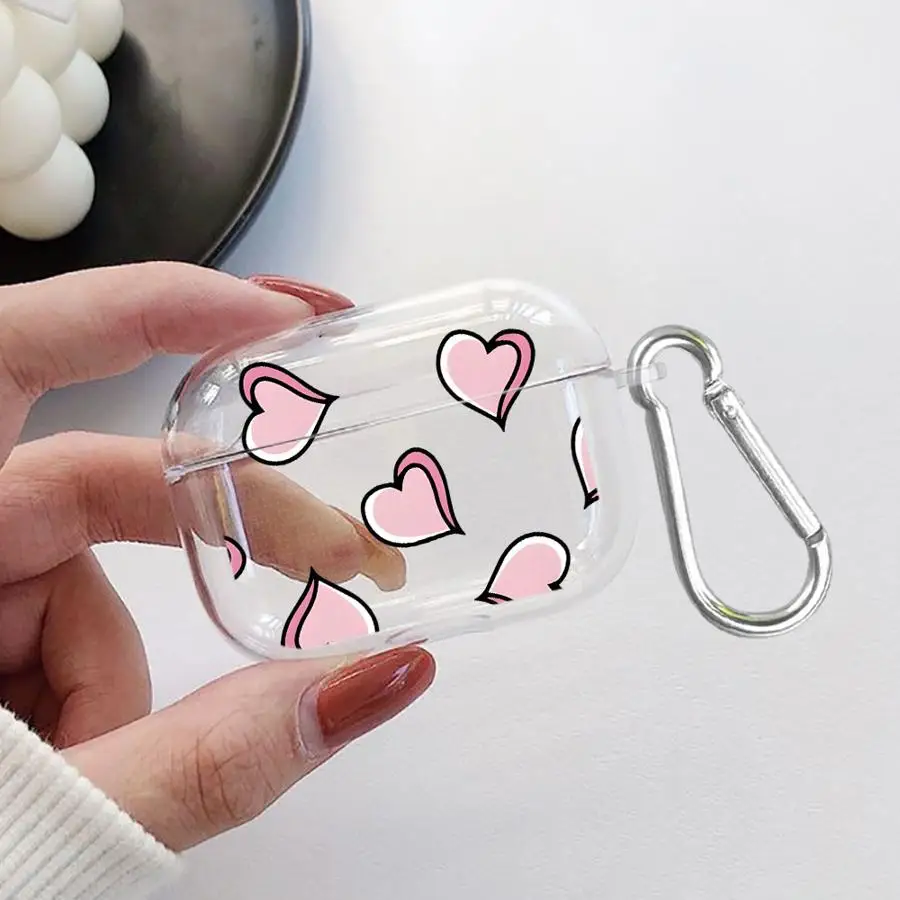 

Pink Heart Clear Earphone Cases Cover Case For Airpods 3 Pro3 2 4 1 Pro Pro2