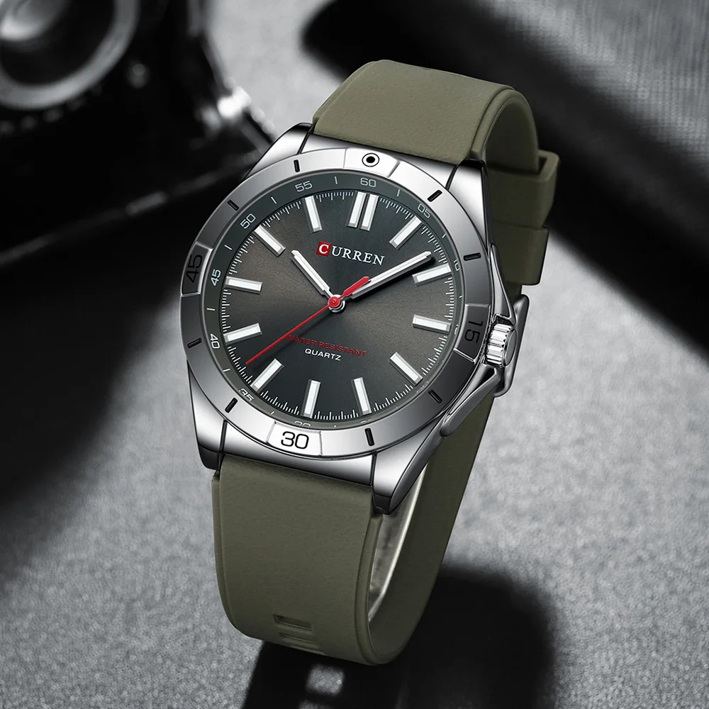 CURREN 8449 Fashion Wristwatches Sports Waterproof Watches Quarzt Clock Causual Silicone Strap Watch For Men Reloj Hombre