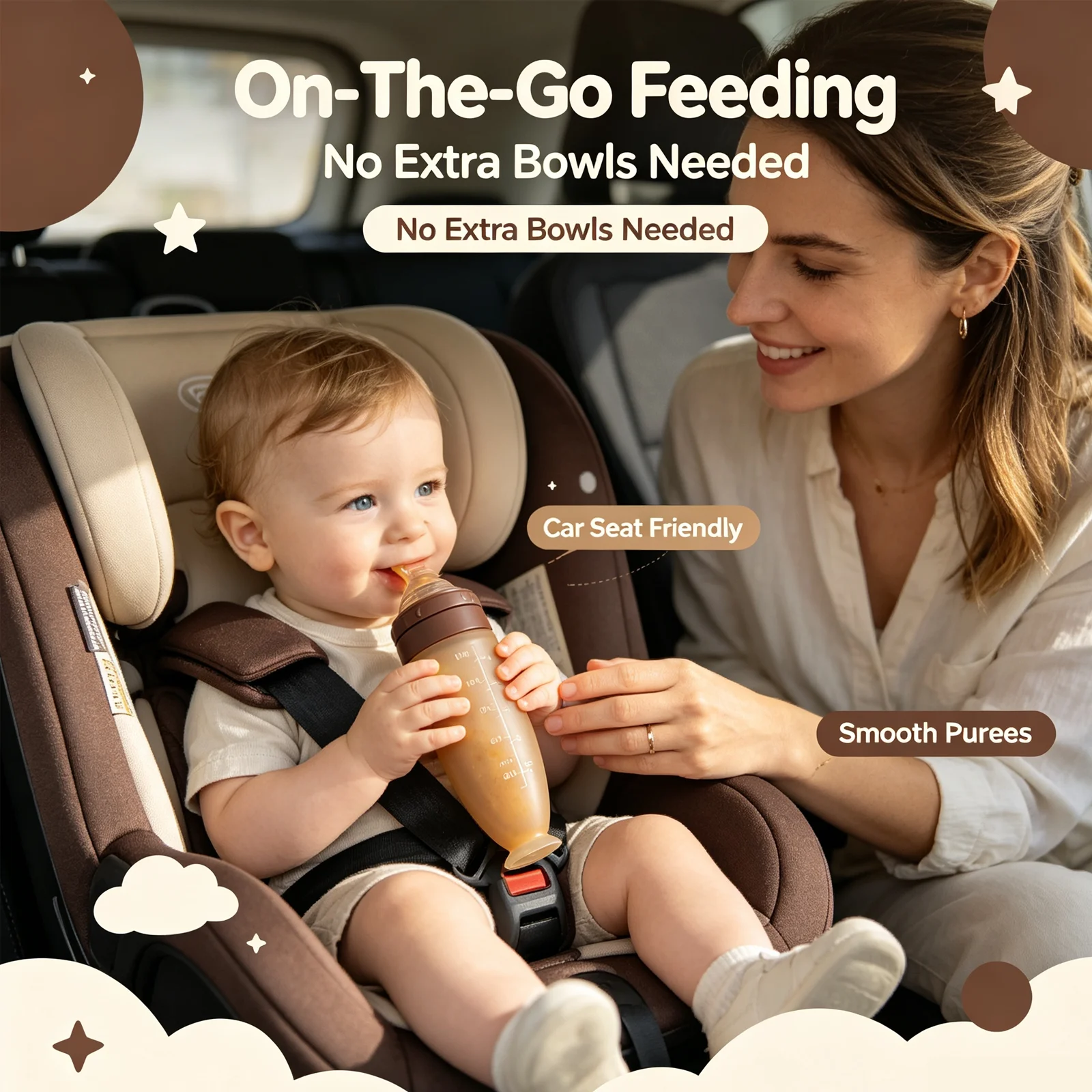 2pcs/Set Spill-Free Soft Silic - Baby Food On The Go ulasan dan harga