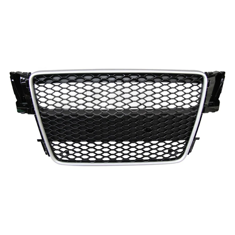 High Quality A5 S5 Henycomb Front Bumper Grille RS5 Look ABS Gloss Black Mesh Grill For Audi A5 S5 B8 2008 2009 2010 2011 2012