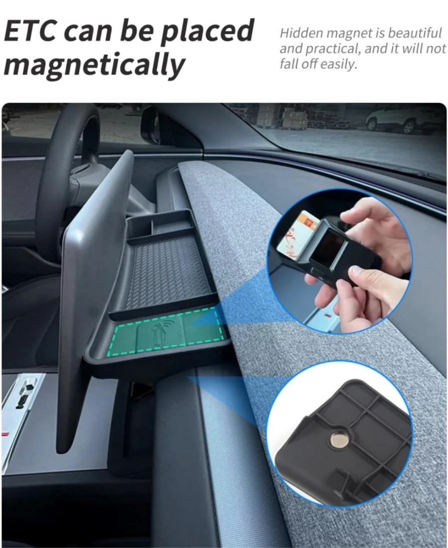 For Tesla Model Y Juniper 2025 & Model 3 Highland 24-25 Behind Screen Storage Box Silicone Dashboard Tray Sunglasses Holder