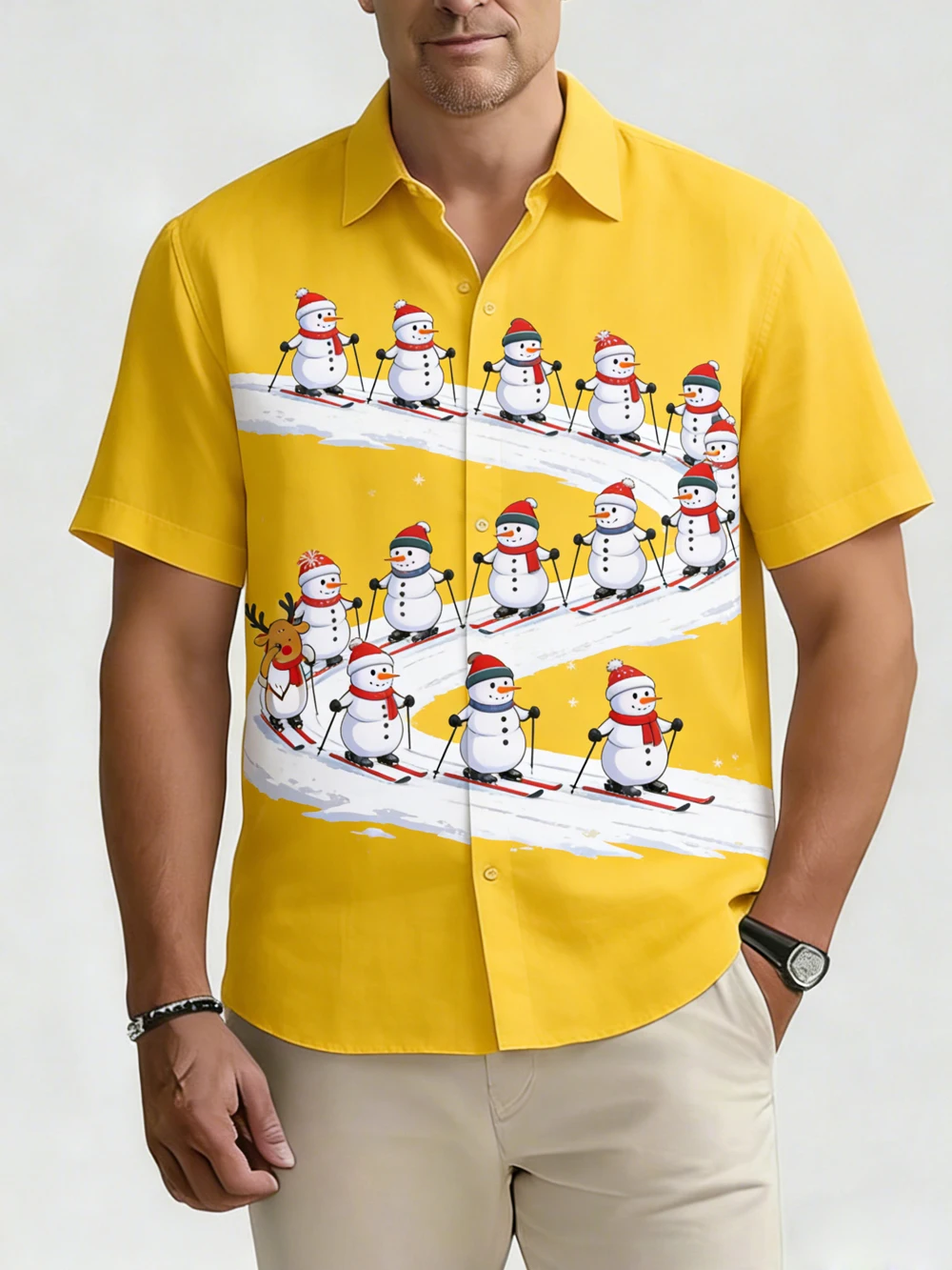 Męska nowa koszula lniana z krótkim rękawem, świąteczna, zabawna, z nadrukiem 3D, biała koszula hawajska, codzienna koszula na imprezy świąteczne i na zewnątrz dla mężczyzn.