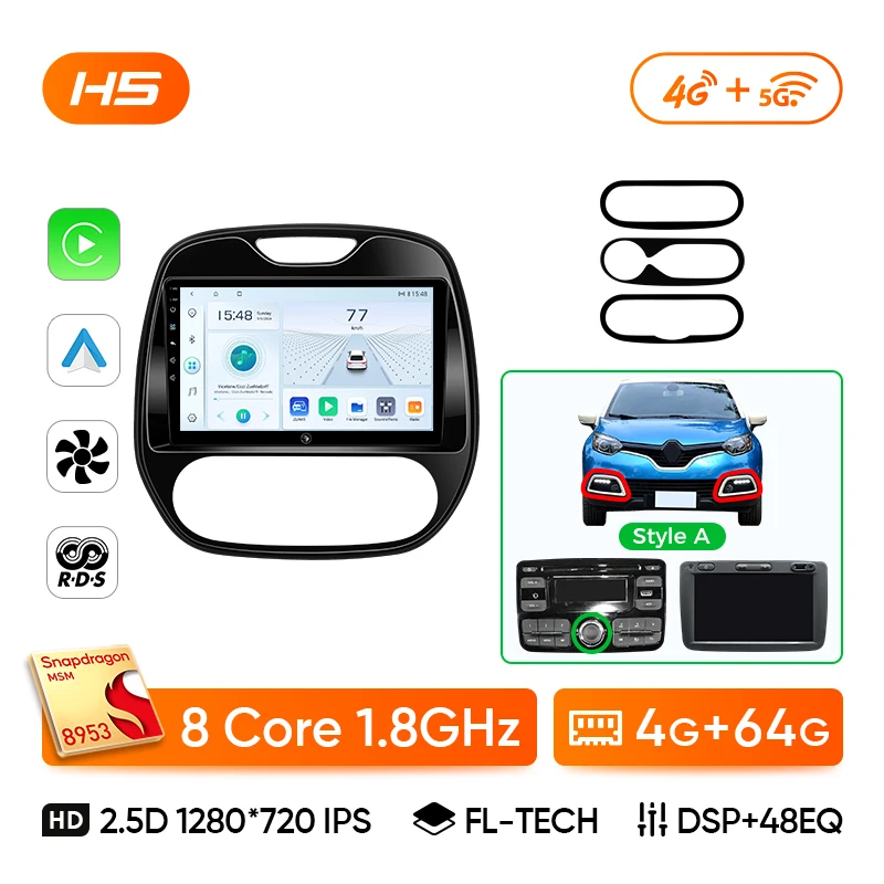 Ainavi Android 13 Autoradio Voor Renault Captur CLIO Samsung QM3 2014-2020 Kaptur Auto Multimedia Draadloze Carplay Android auto