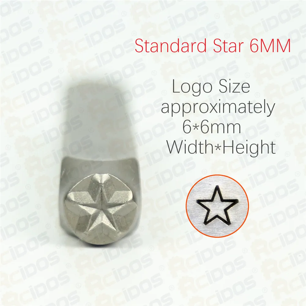 2/2.5/3/4/5/6/8Mm Star Ontwerp Staal Punch Postzegels, brieven Diy Armband/Sieraden Symbolen Stalen Stempel