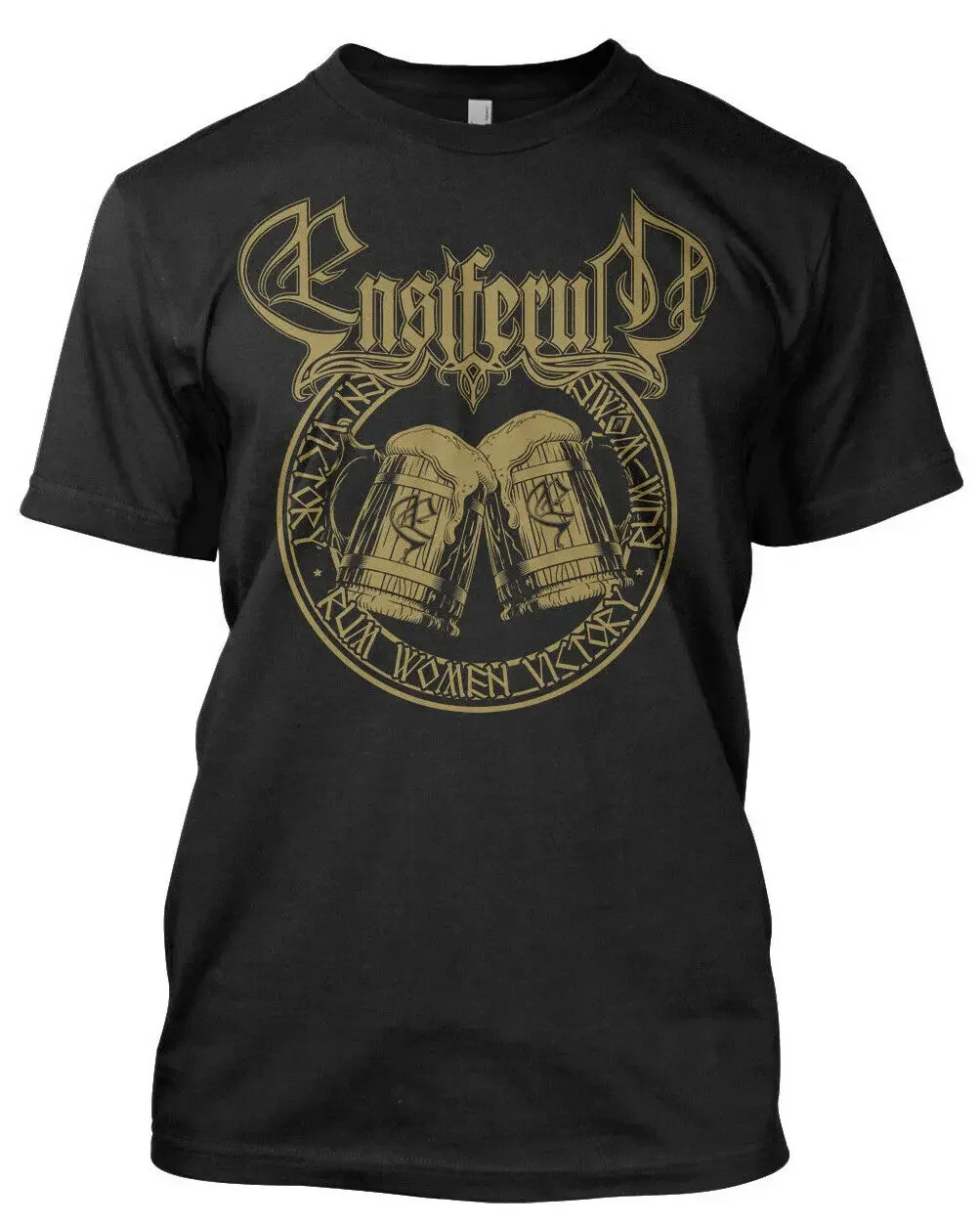 

Ensiferum Rum Women Victory Black T Shirt NEW OFFICIAL2024 High quality Brand T shirt Casual
