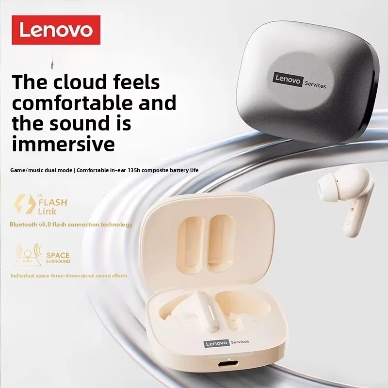 2026 Lenovo Originele LE209 Draadloze Koptelefoon TWS Bluetooth 6.0 In Ear Oordopjes Lange Batterijduur Koptelefoon Microfoon Stereo ENC Ruis