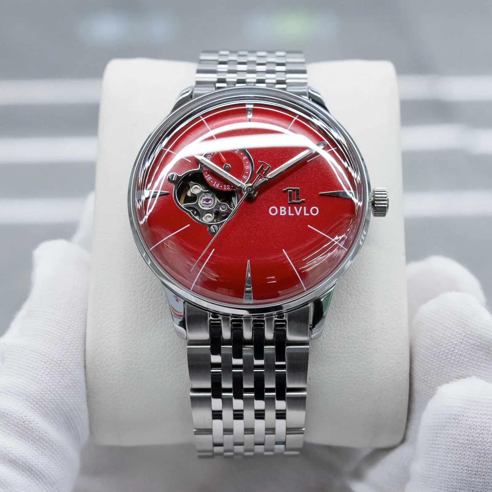 

Мужские автоматические часы OBLVLO, роскошные механические наручные часы 40 мм, водонепроницаемые 5ATM, с сапфировым стеклом, светящимся циферблатом на 24 часа, механизм NH39