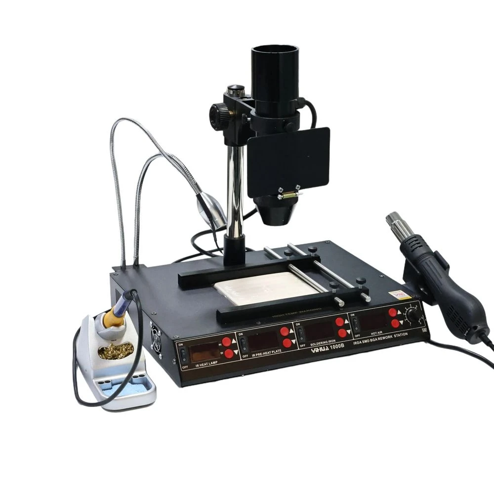 

YIHUA 1000B 3 in 1 BGA Rework Station Infrared Preheater, Desoldering Hot Air Rework Station,Temp Stability