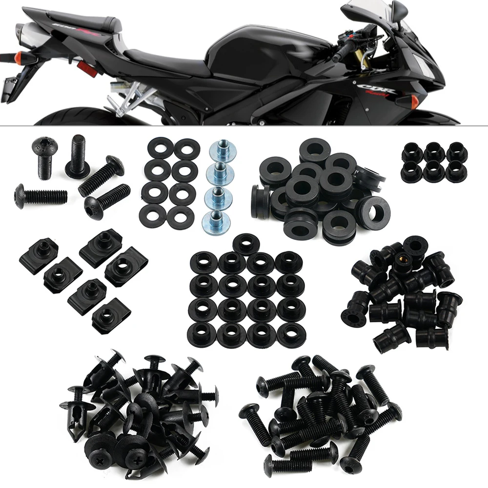 For 2005 2006 Honda CBR600RR Bodywork Full Set Fairing Bolt Kit for Honda CBR600 RR Windscreen Fastener Clip Screws