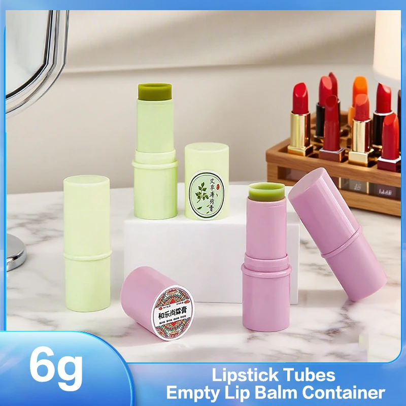 5PC 6g Candy Color Empty Refillable Lipstick Tube Lip Balm Container Empty Cosmetic Container Lotion Container Travel Bottle