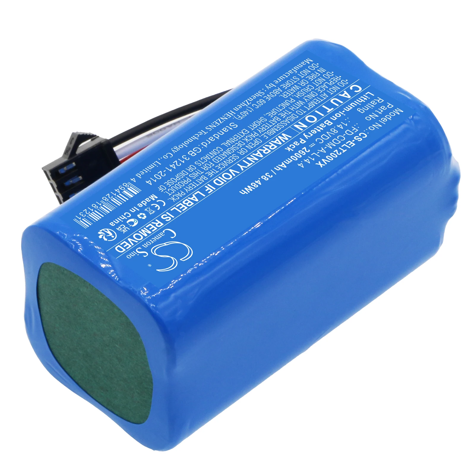 Batería de repuesto CS para Elfbot FD-CDM-A-L14.4PN: 2600 mAh/38,48 Wh