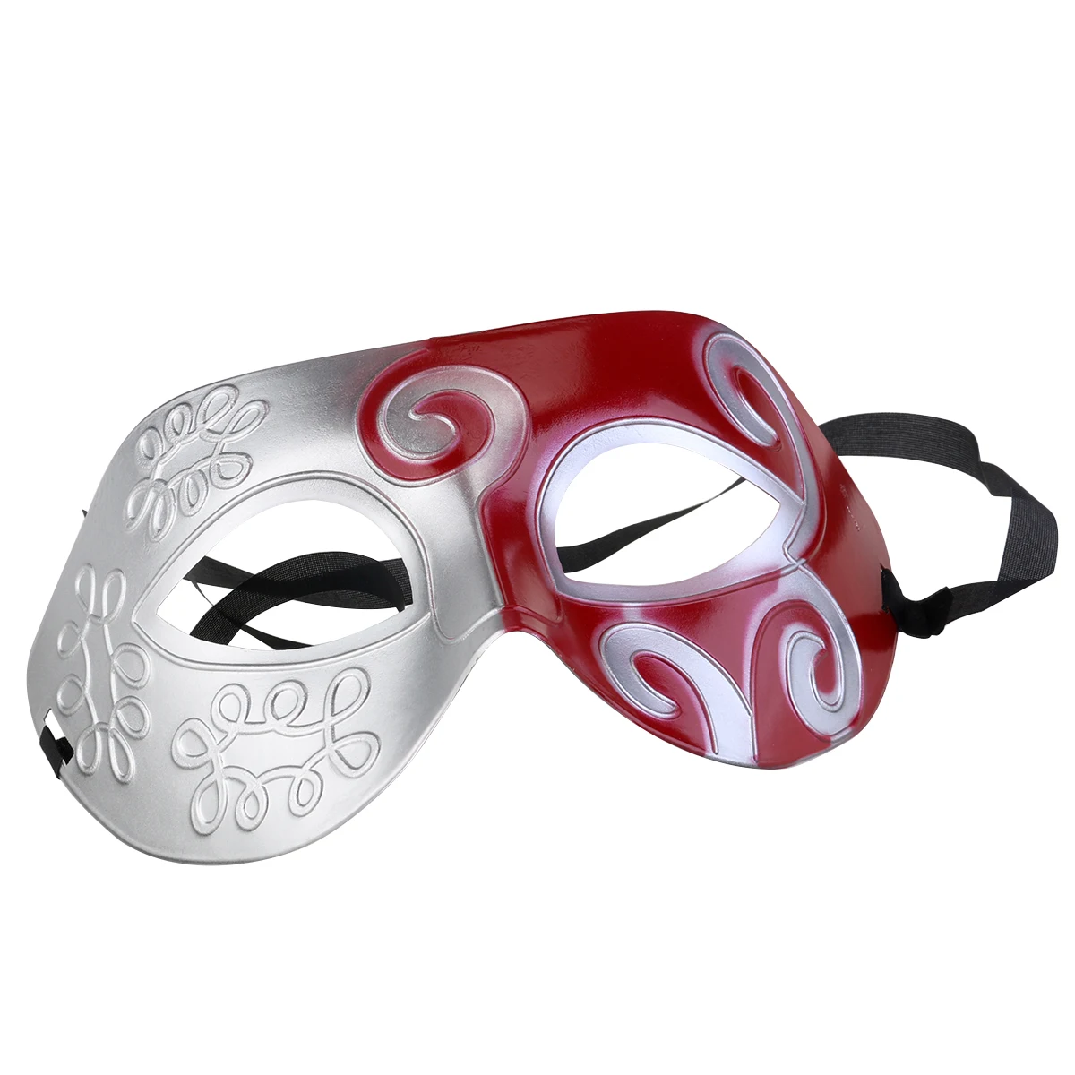 

Greek Roman Masquerade Mask for Men 16 5cmx9cm Silver Red Durable Plastic Halloween Fancy Dress Ball Masks Adult Male Costume