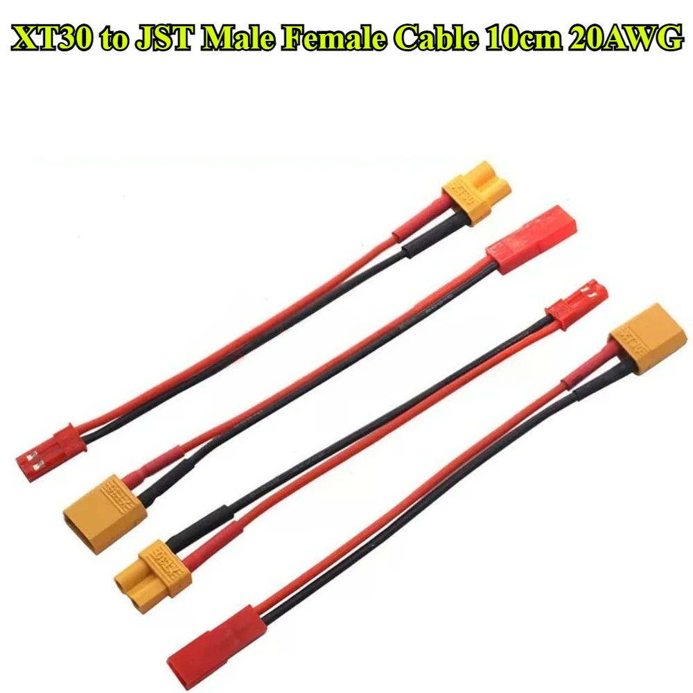 

2/4Pcs 10cm RC Battery Adapter Cable XT30 to JST SM Male/Female Connector 20AWG Silicone Wire for FPV Drone Airplane Car Parts