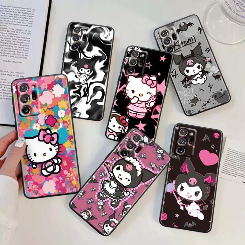 

Sanrio Hello Kitty Kuromi For Samsung A42 A41 A35 A34 A33 A32 A25 A24 A23 A21s A04 A03 Note 20 Ultra 5G Black Phone Case