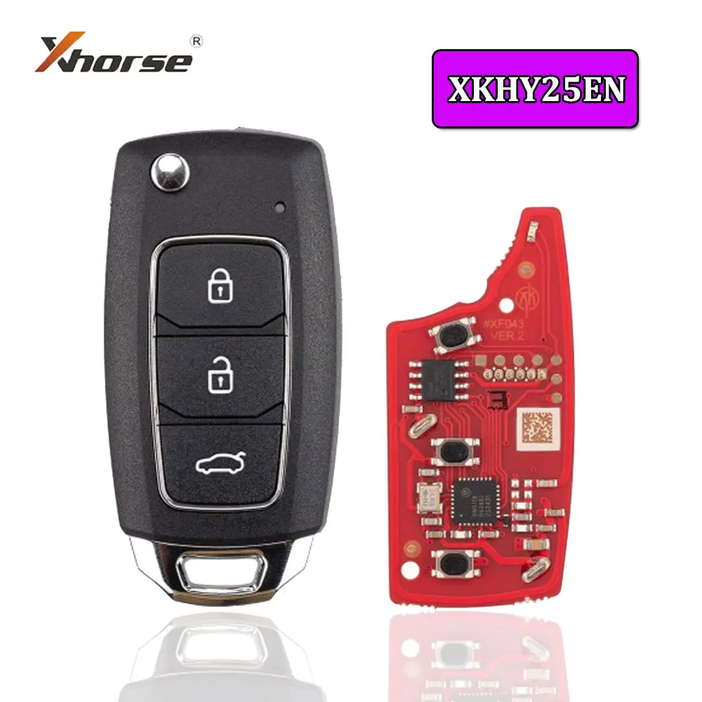 

5pcs Xhorse XKHY25EN Universal Remote Key 2nd Generation for Hyundai Type 3 Buttons Car Remote Key for VVDI MINI English Version