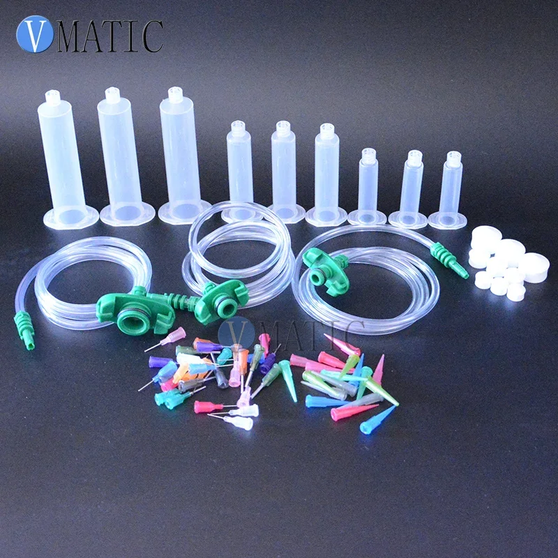 Free Shipping Liquid Dispensing Adhesive Glue Pneumatic Syringe Dispensing Needle Adapter Plastic Syringe 5/10/30cc ml