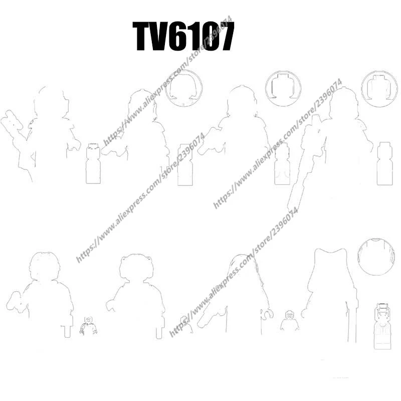 액션 피규어 영화 액세서리 빌딩 블록 브릭 장난감, TV6107, TV8047, TV8048, TV8049, TV8050, TV8051, TV8052, TV8053, TV8054