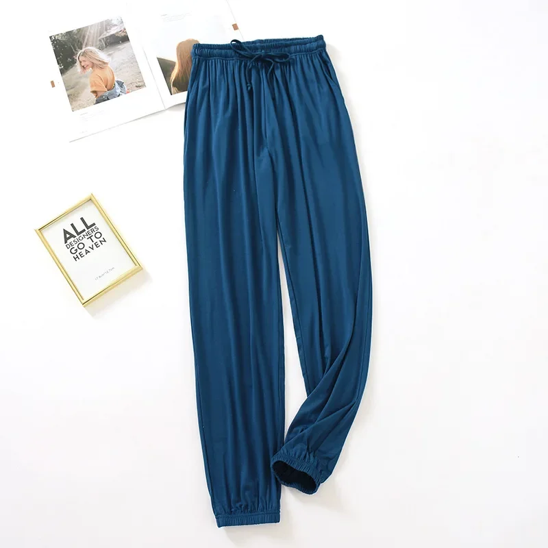 Japanese new style home service ladies pants spring and summer thin modal loose large size solid color home pants women bottoms