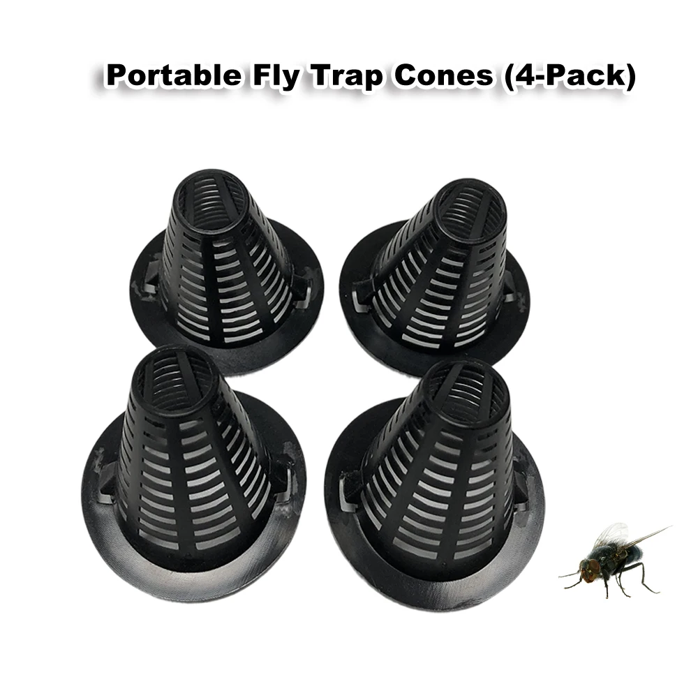 Conjunto Portátil de 4 Peças: Acessório para Armadilha de Insetos com Serra Copo Anti-Fuga, Armadilha para Moscas Tipo Balde e Cones DIY para Armadilha de Moscas
