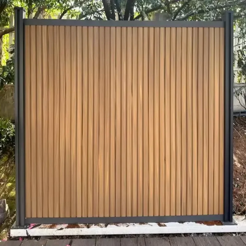 Outdoor Privacy Garden Wpc Composite Fence Panels Wood Vertical Slat