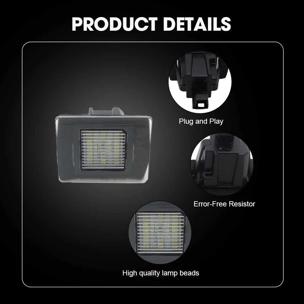 

2pcs 18smd LED License Plate Light Error Free Lamp For Mercedes Benz W117 W218 White