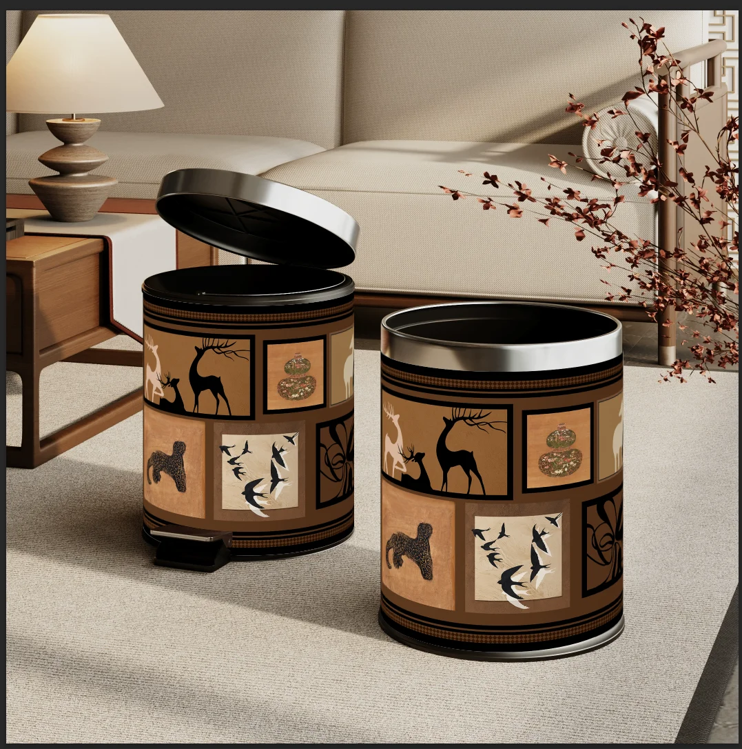 

Antique Sle Double Layer Large Capaci Tra Can for Living Room And Bedroom Home Use Household Cleaning Tools round ape