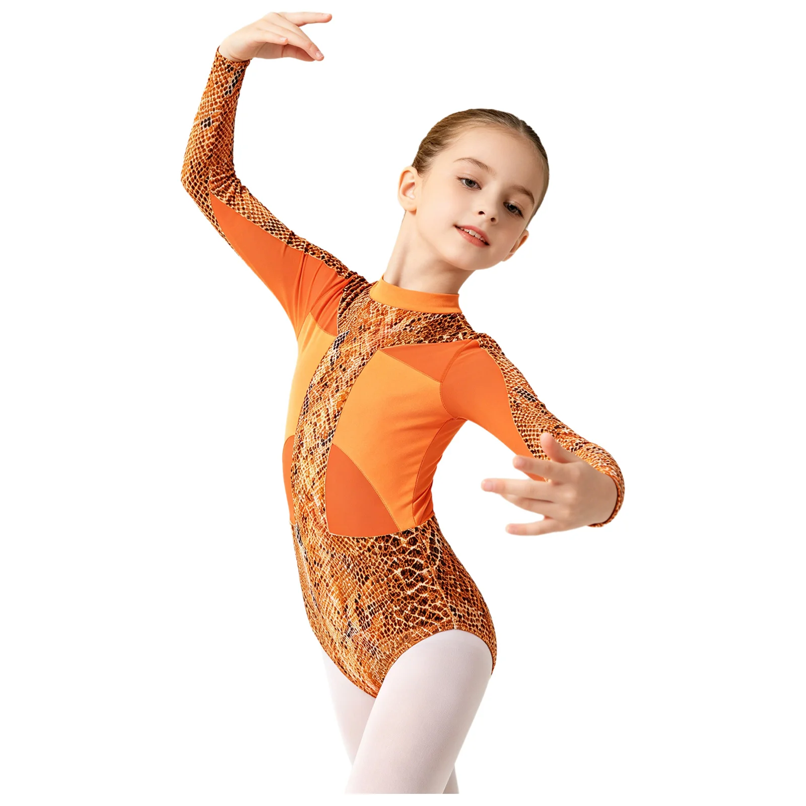 Gymnastikanzug für Kleinkind-Mädchen, Sportlicher Einteiler, Ballett-Tanzanzug, Langarm-Body mit Druckknöpfen im Schritt – Detail 5