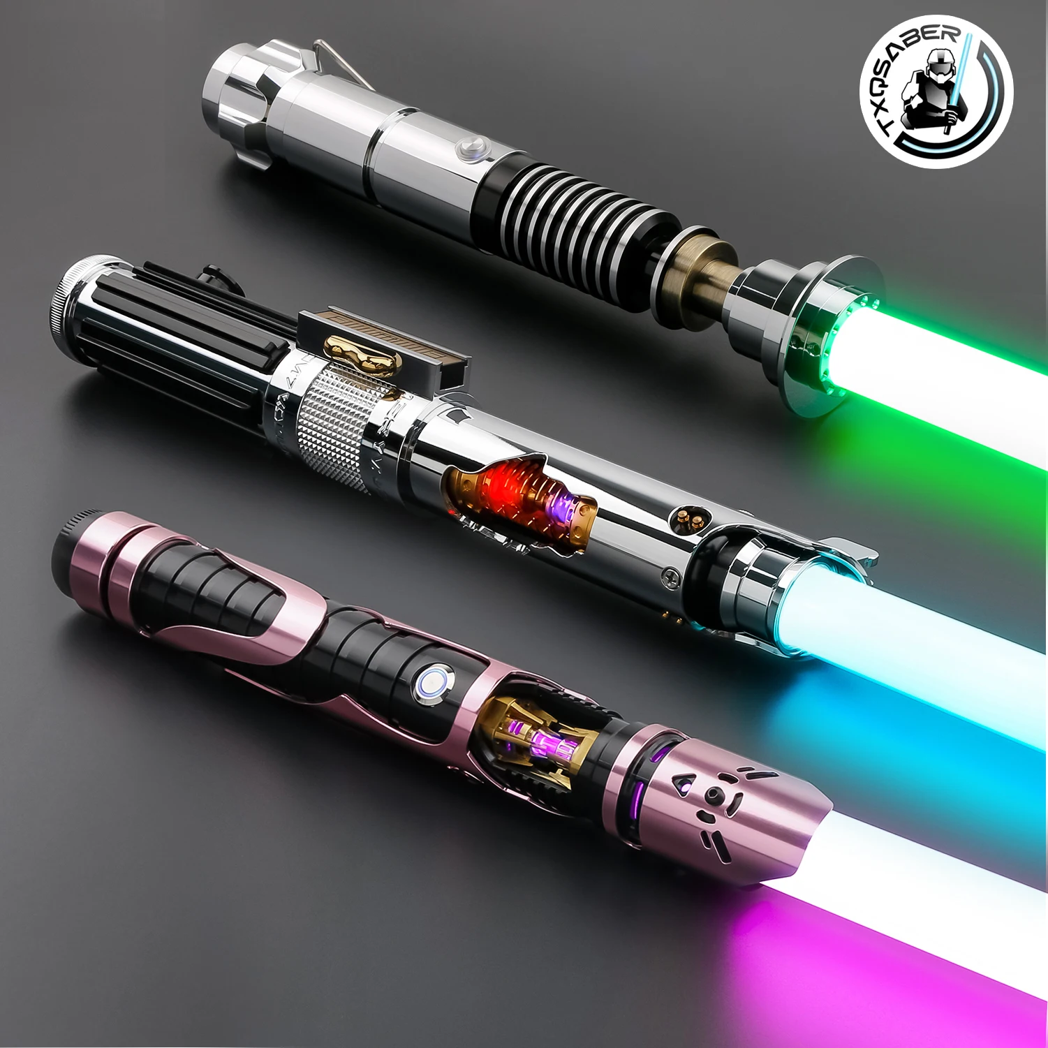 

TXQSABER High Quality RGB NoePixel laser sword Smooth Swing Metal Hilt lightsaber Bluetooth Control Colors Change Cosplay FOC