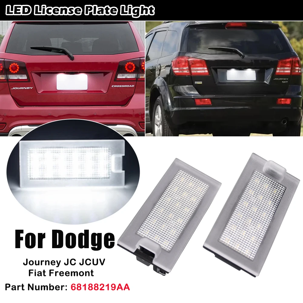 2pcs Led License number Plate Lamp For Fiat Freemont 2011-2015 Dodge Journey JC JCUV 2008-2020