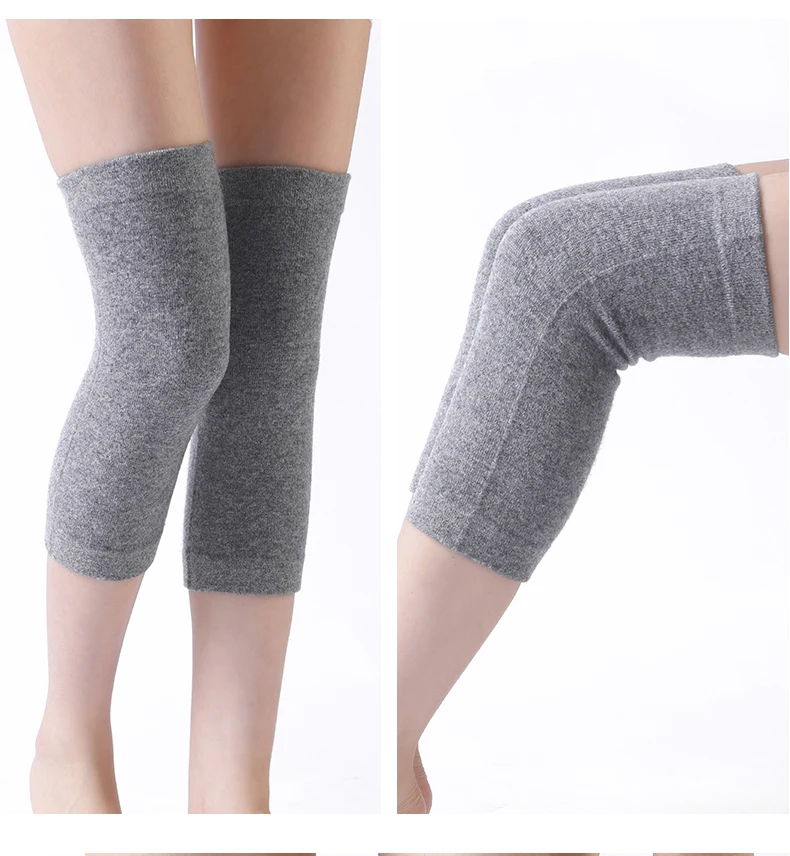 100% wolle Unisex Knie Hülse Solide Winter Kältebeständig Warme Knie Männer Gestrickte Hohe Kniescheibe Knie Protektoren Beinlinge Frauen Herbst – Detail 7