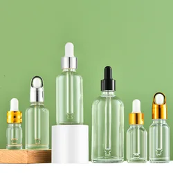 Wholesale Empty Dropper Bottle Frost Essential Oil Glass Clear Aromatherapy Liquid 5-100ml Drop for Massage Pipette Refillable