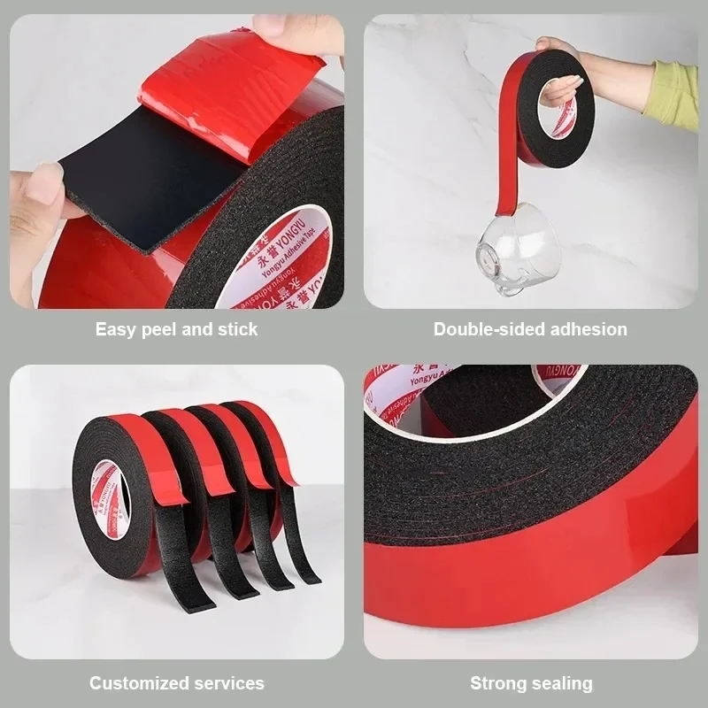 Double Sided Tape Strong Adhesive Green Film Black Foam Tapes for Cell Phone Repair Gasket Screen PCB Dust Proof For Home Office