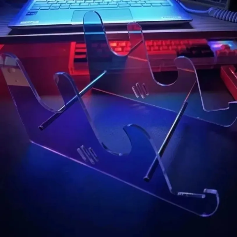 2 Tiers Display Keyboard Holder Transparent Acrylic Keyboard Stand Computer Mechanical Keyboard Rack Storage Detachable Holder