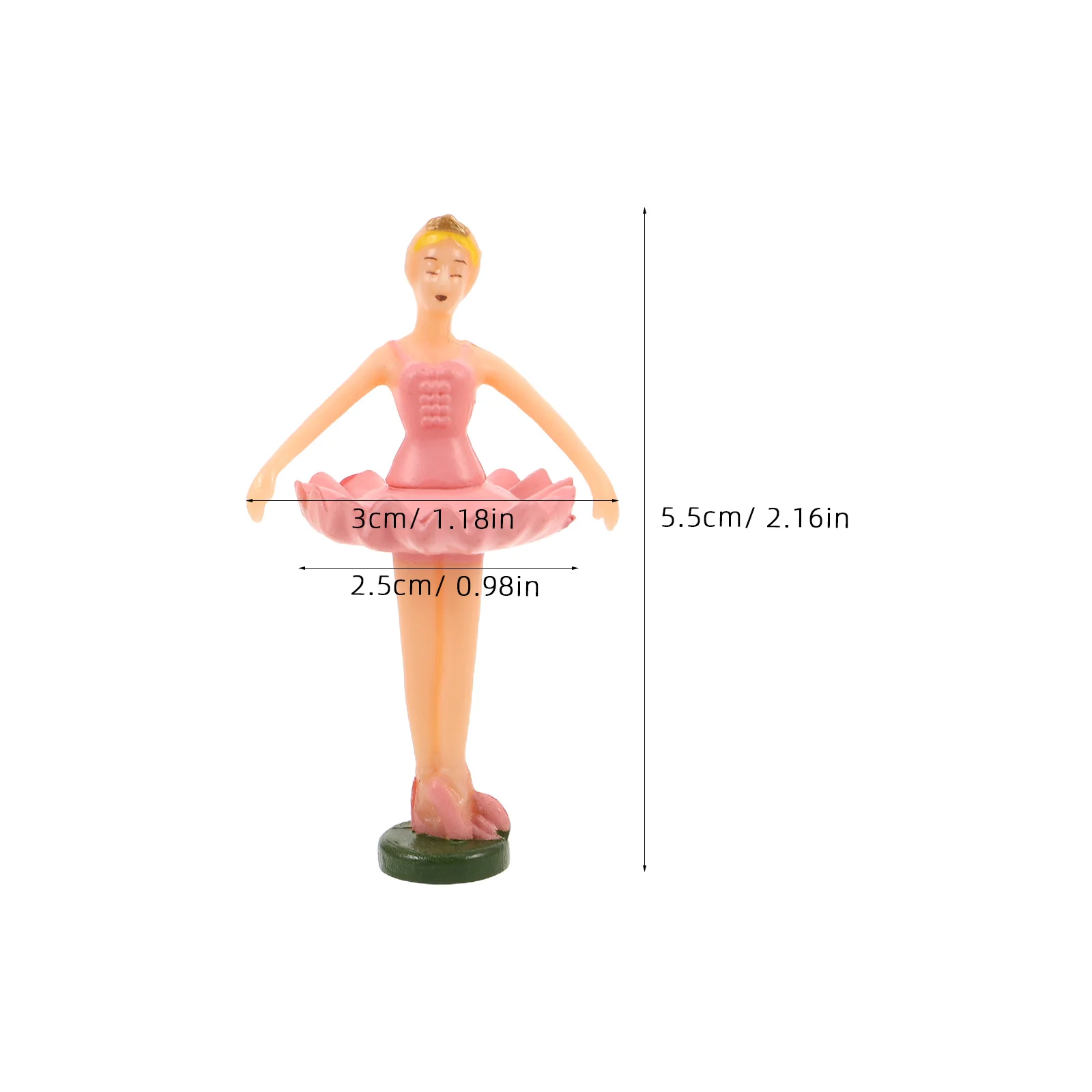 Caixa de música 6 peças: dançarina de balé, ornamento giratório automático para decoração de mesa, topper de bolo, conto de fadas, peça central de festa