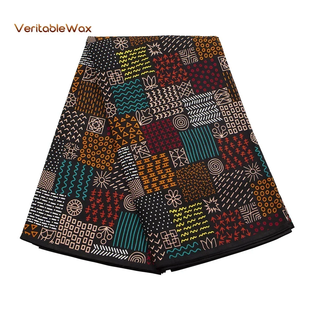 Ankara Fabric African Real Wax Print Cotton 100% New Design 2024 Tissus Wax Africain Patchwork Fabric for Dress A-51
