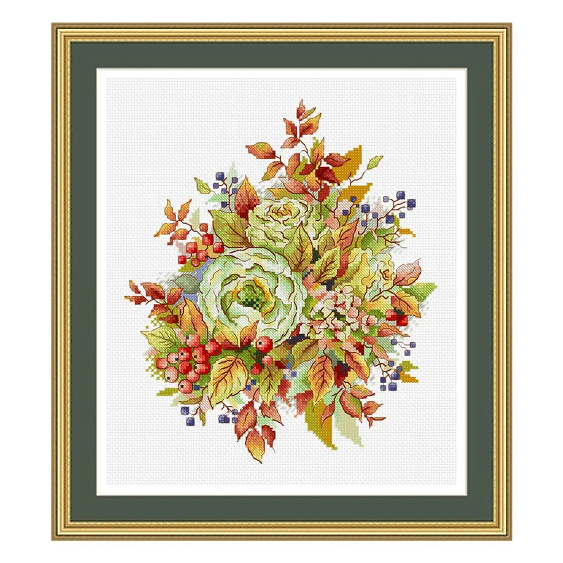 Cross Stitch Kit Fishxx Harvest Season Flower New Arrival B1587 Autumn Flowers And Berries Restaurant Hanging Picture